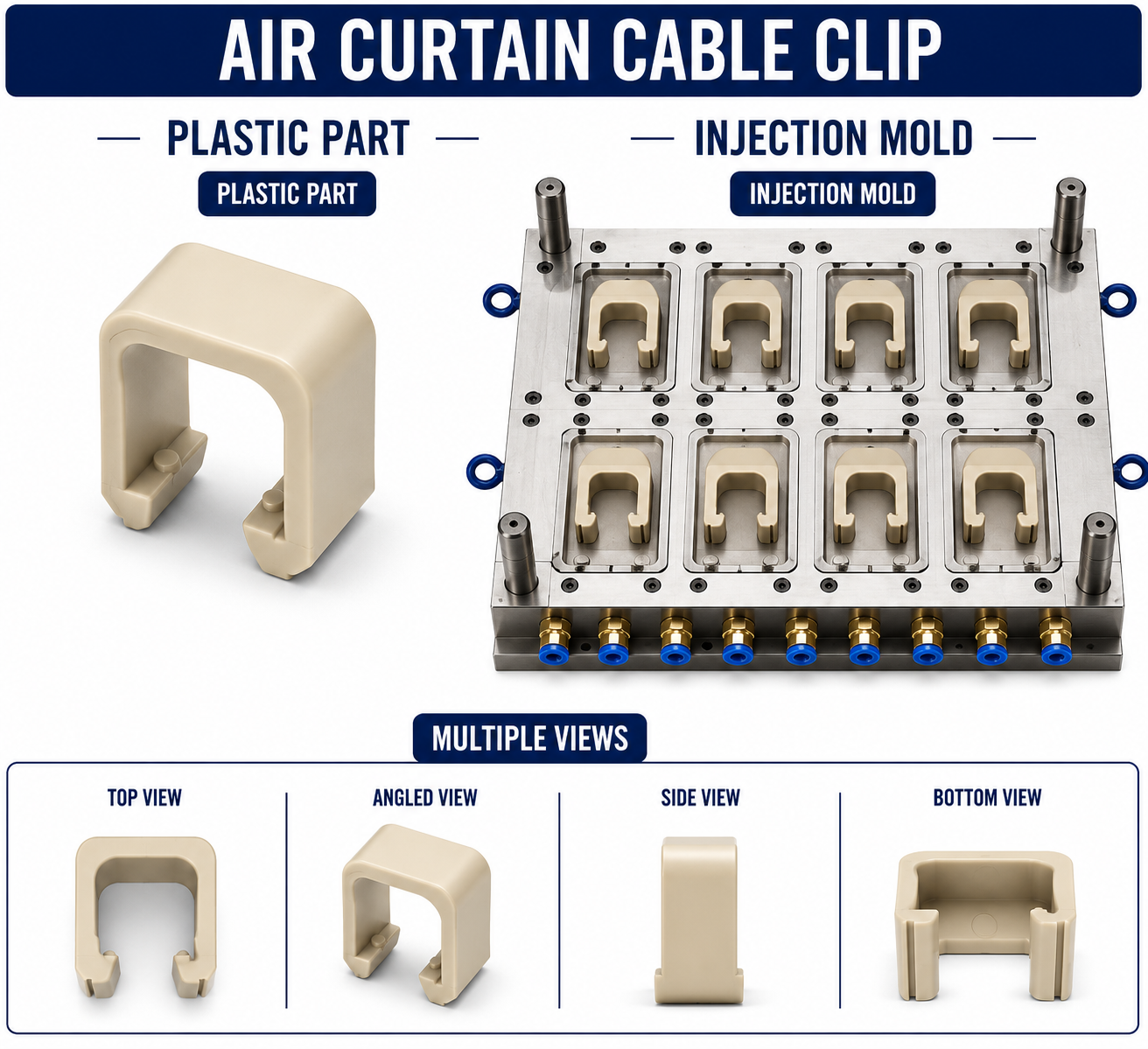 Air Curtain Plastic Cable Clip Mould and Moulding Service